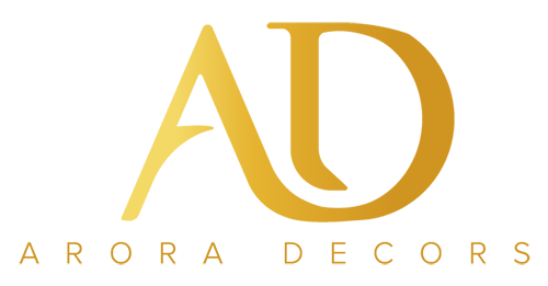 Arora Decors brand logo in bold gold typography, client branding by The Design Aura