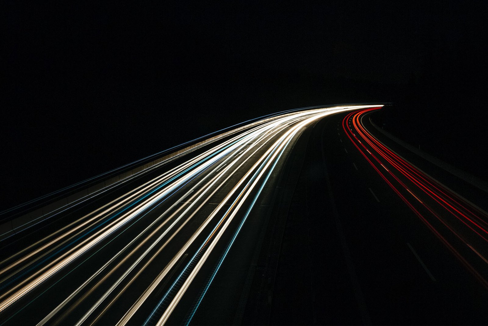 Light trail streaking through dark sky illustration representing brand mission concept