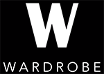 Wardrobe brand logo in bold white W on black background
