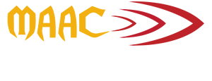 MAAC brand logo in yellow and red with dynamic swoosh design, client of The Design Aura