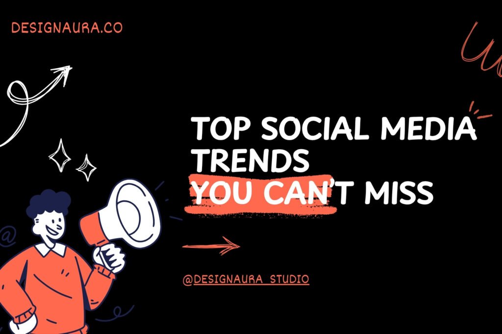 Top social media trends you can't miss blog cover in bold black and orange typography