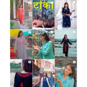 Zibaa social media content grid featuring Hindi typography and lifestyle model shots