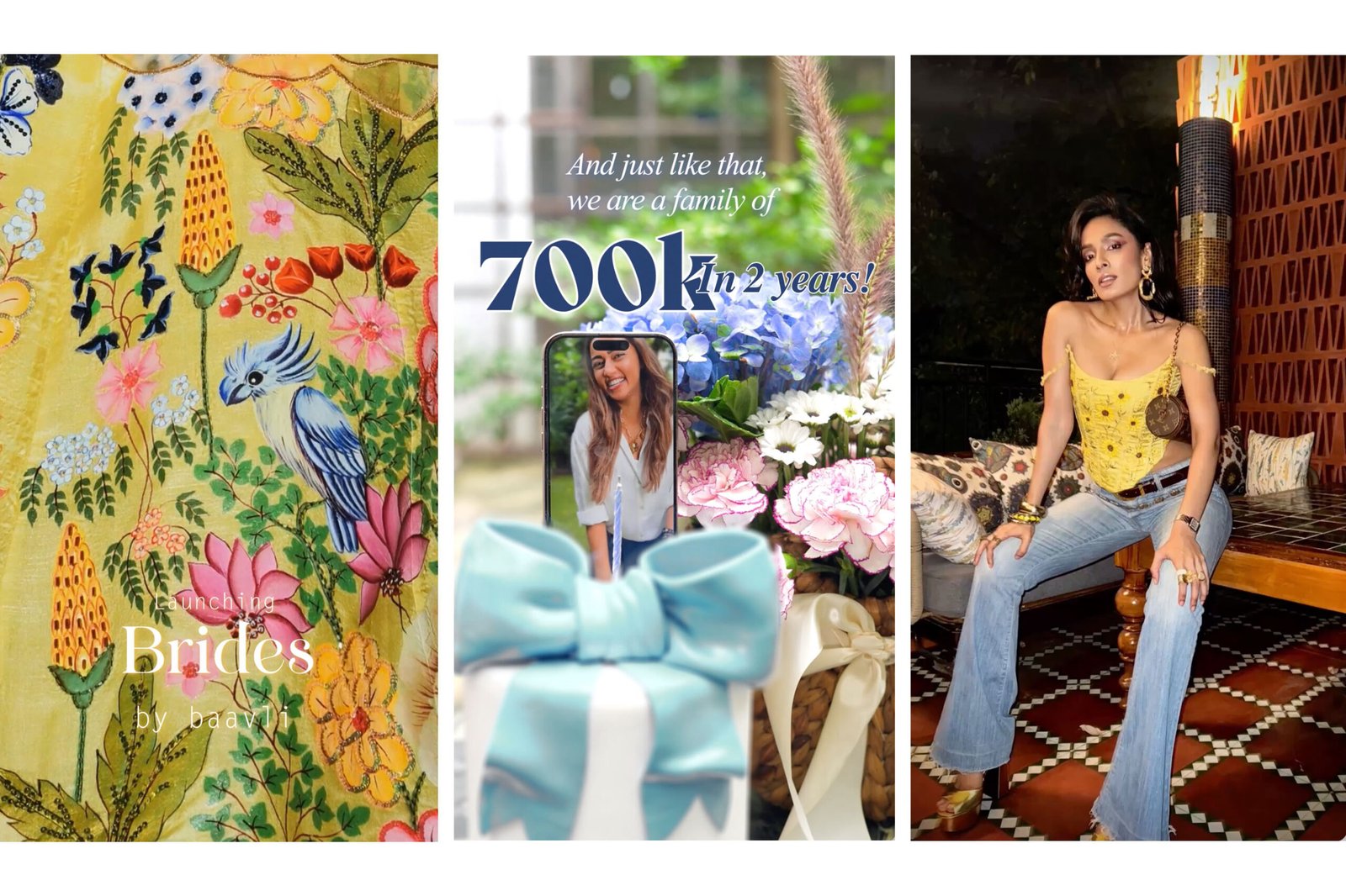 Reel thumbnails with floral and lifestyle visuals showing 700k views, video editing for social media