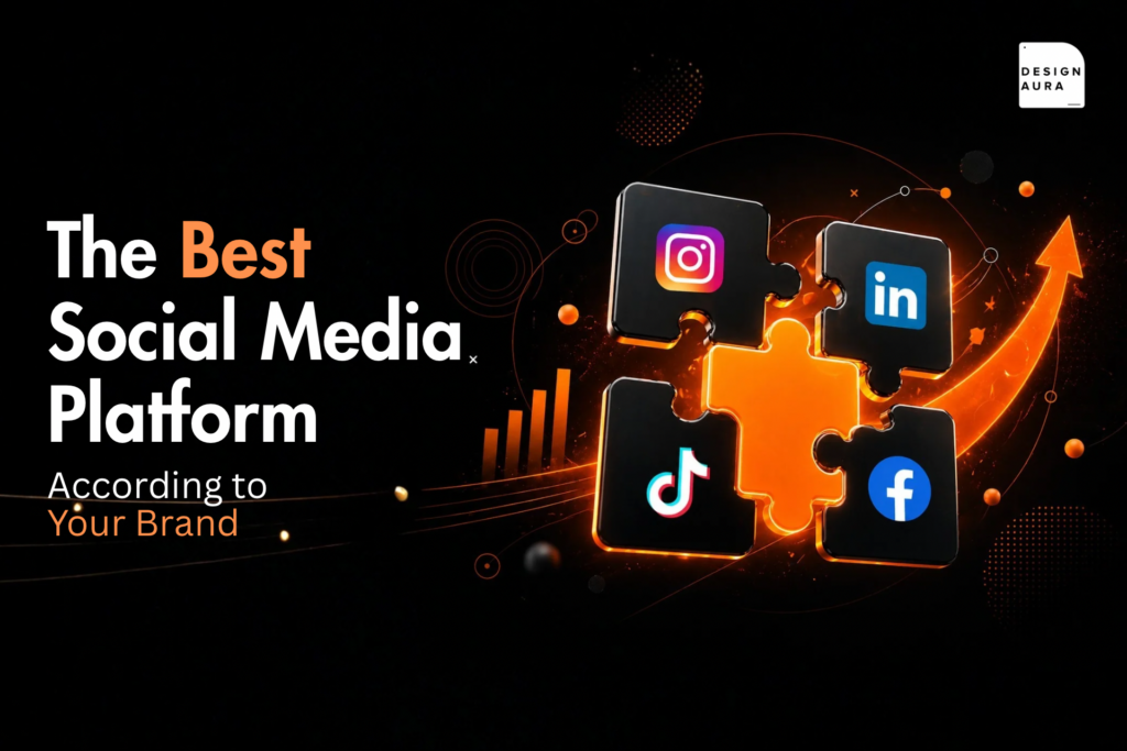 "Instagram, LinkedIn and TikTok icons on dark background, blog on best social media platforms for brands